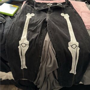 Forever 21 Black Denim with White Stitching